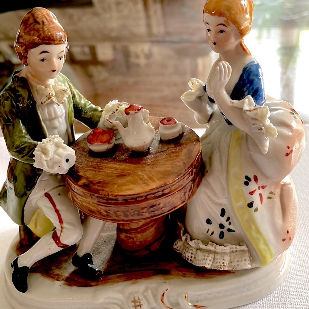 Porcelain statue.